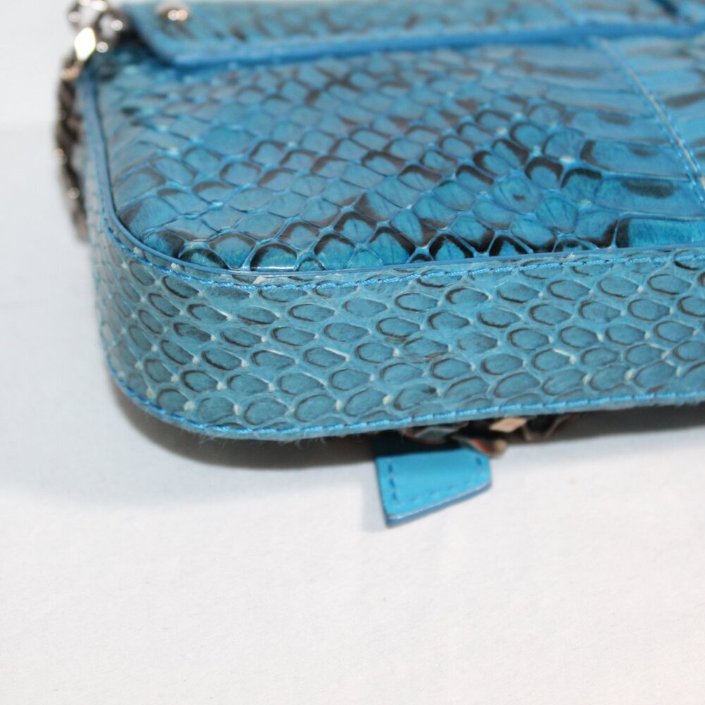 Dolce & Gabbana Turquoise Python Embossed Clutch … - image 4